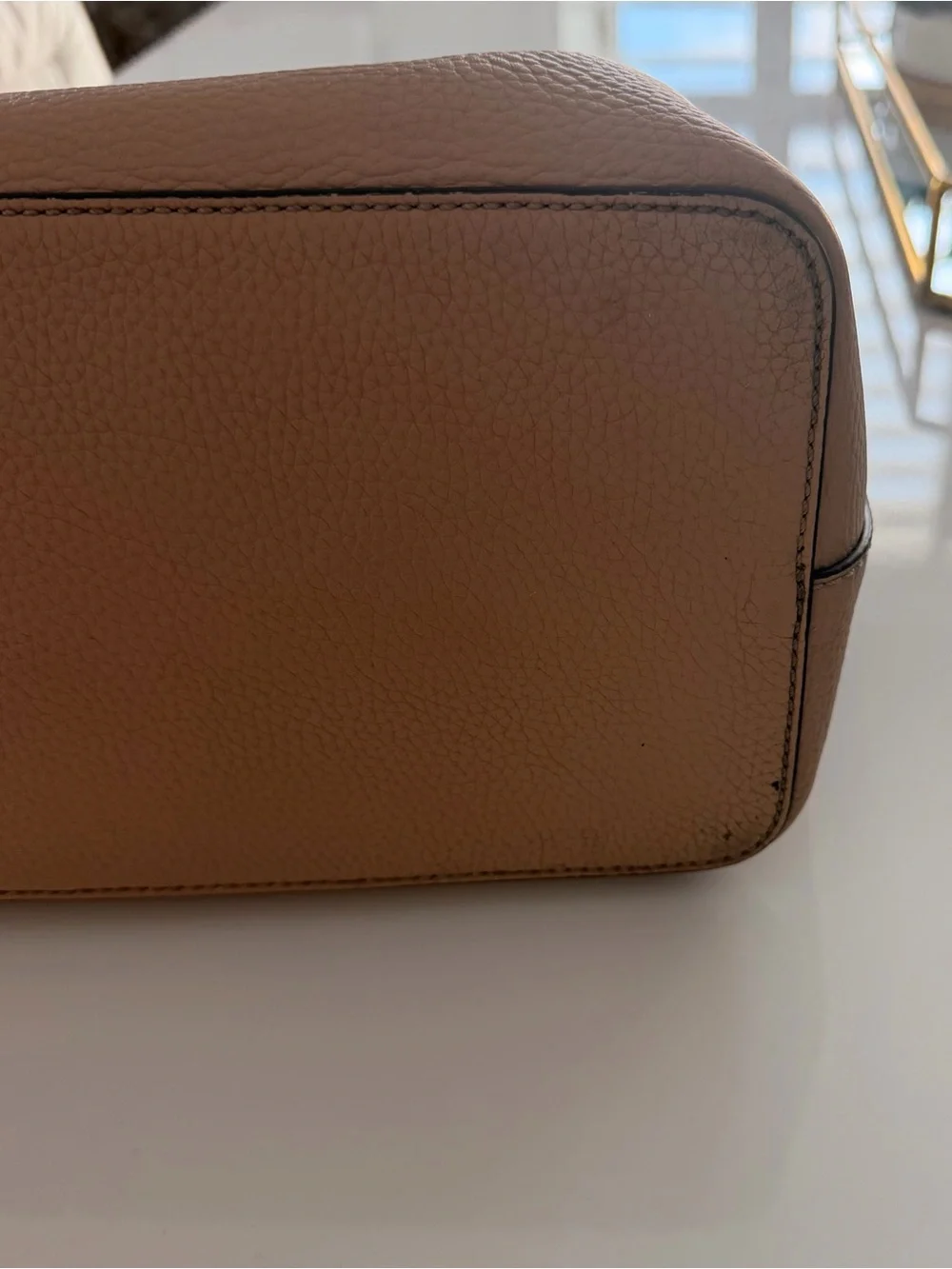TORY BURCH MCGRAW BLUSH PEBBLED LEATHER TASSEL TOTE